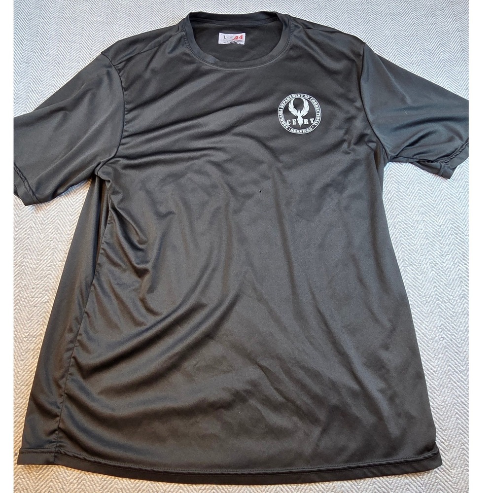 A4 Mens Nebraska Dept of Corrections CERT Logo Athletic T-Shirt Black Large